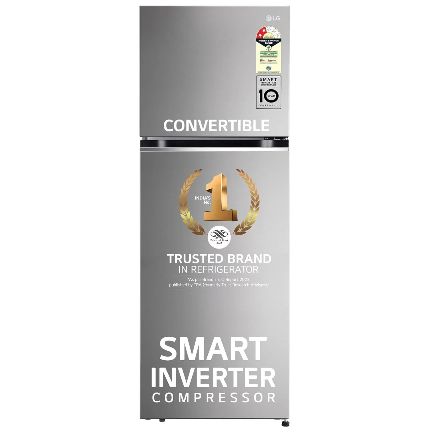 LG 343 Litre Frost Free Double Door Refrigerator with Smart Inverter Compressor (GL-T3826SNPZ, Shiny Steel)