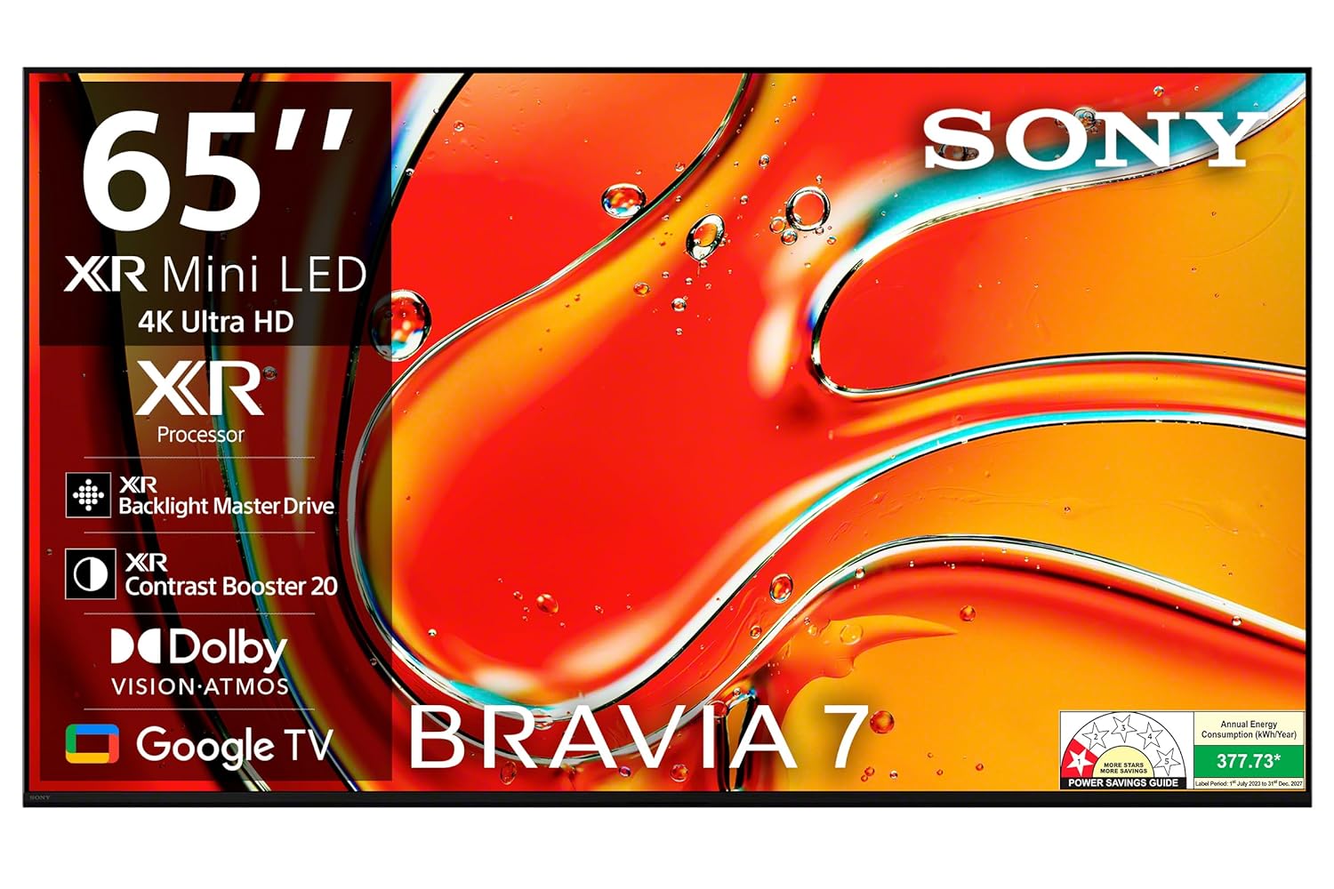 Sony 164 cm (65 Inches) Bravia 7 4K Ultra HD AI Smart Mini LED