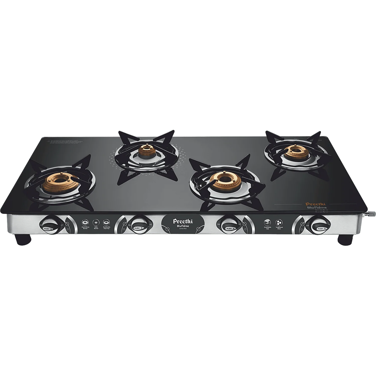Preethi Jumbo Max 4 Burner Stainless Steel Gas Stove (GTS 118)