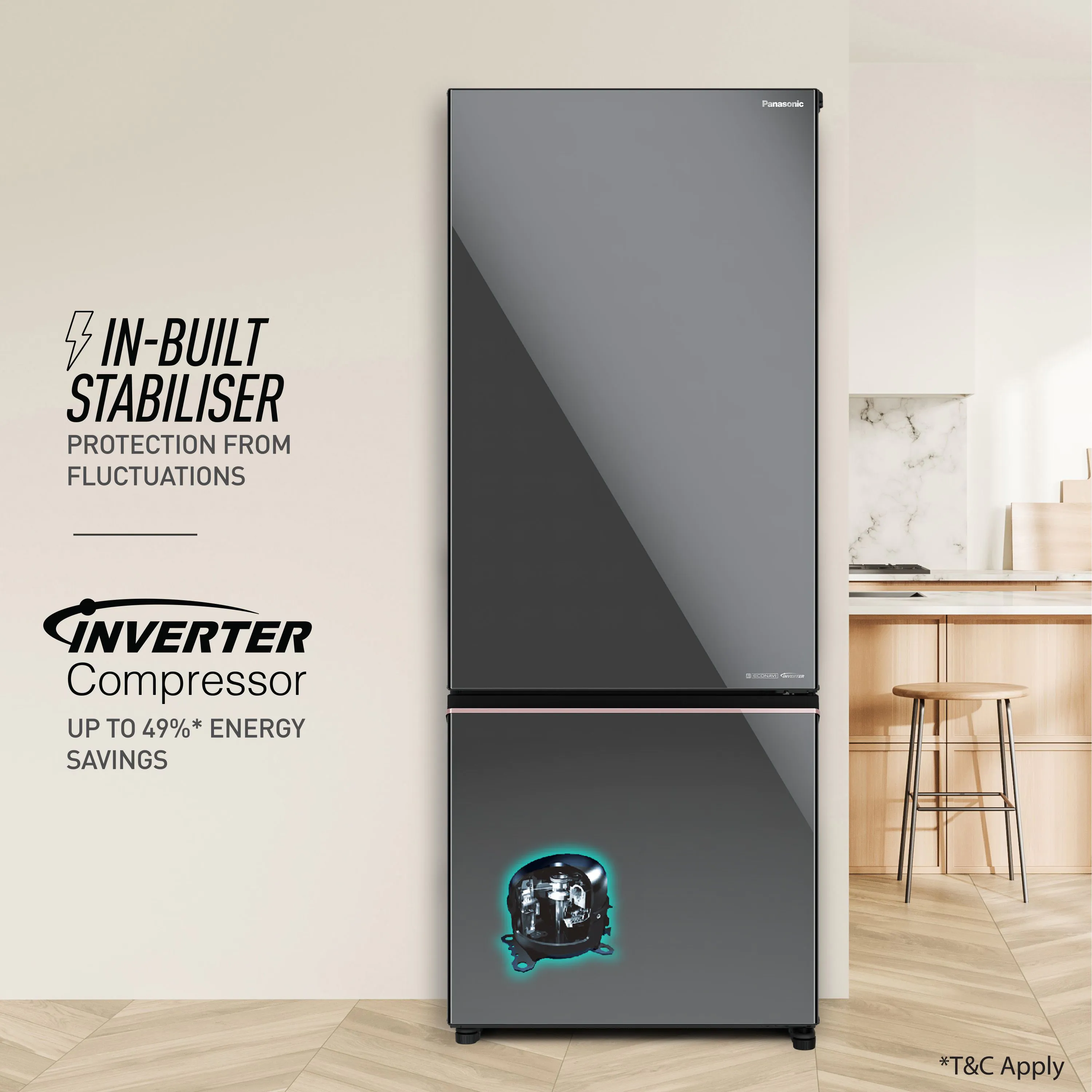 Panasonic NNL4500PNT／NNLK41715J 2台分 Panasonic 450L 2 Star Prime Convertible Frost Free Double Door