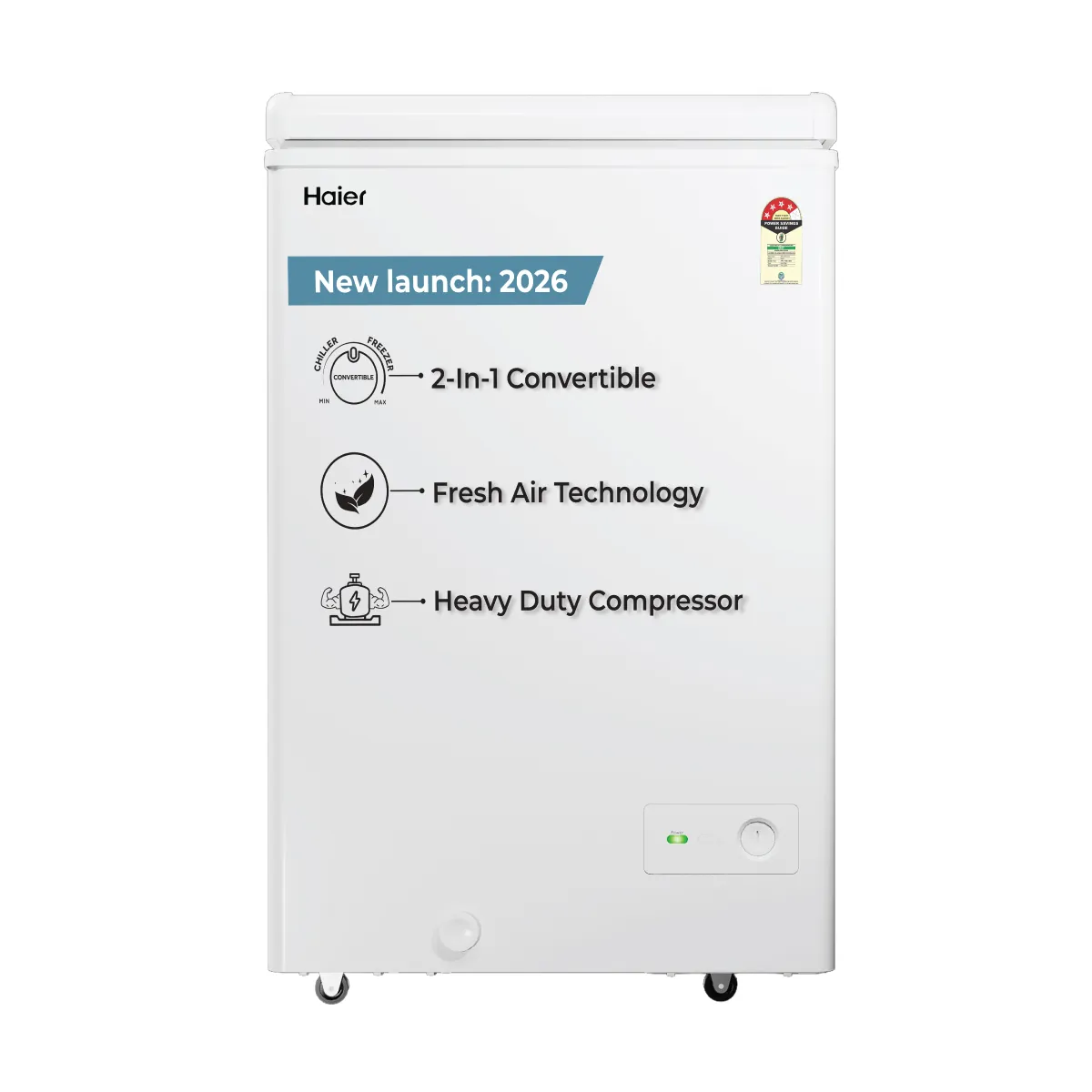 Haier Convertible Hard Top Chest Freezer (HFC-145SPW4, White)