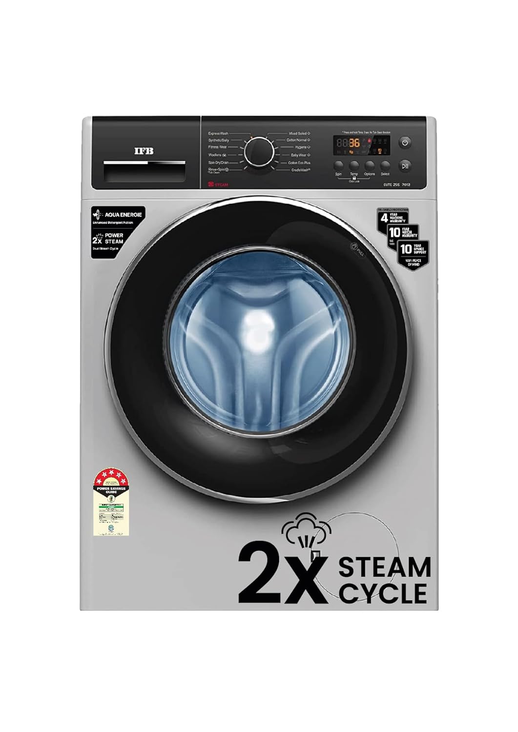 m.y.t★ IFB Elite ZSS Front Load Washing Machine 7 kg 1200 RPM Silver