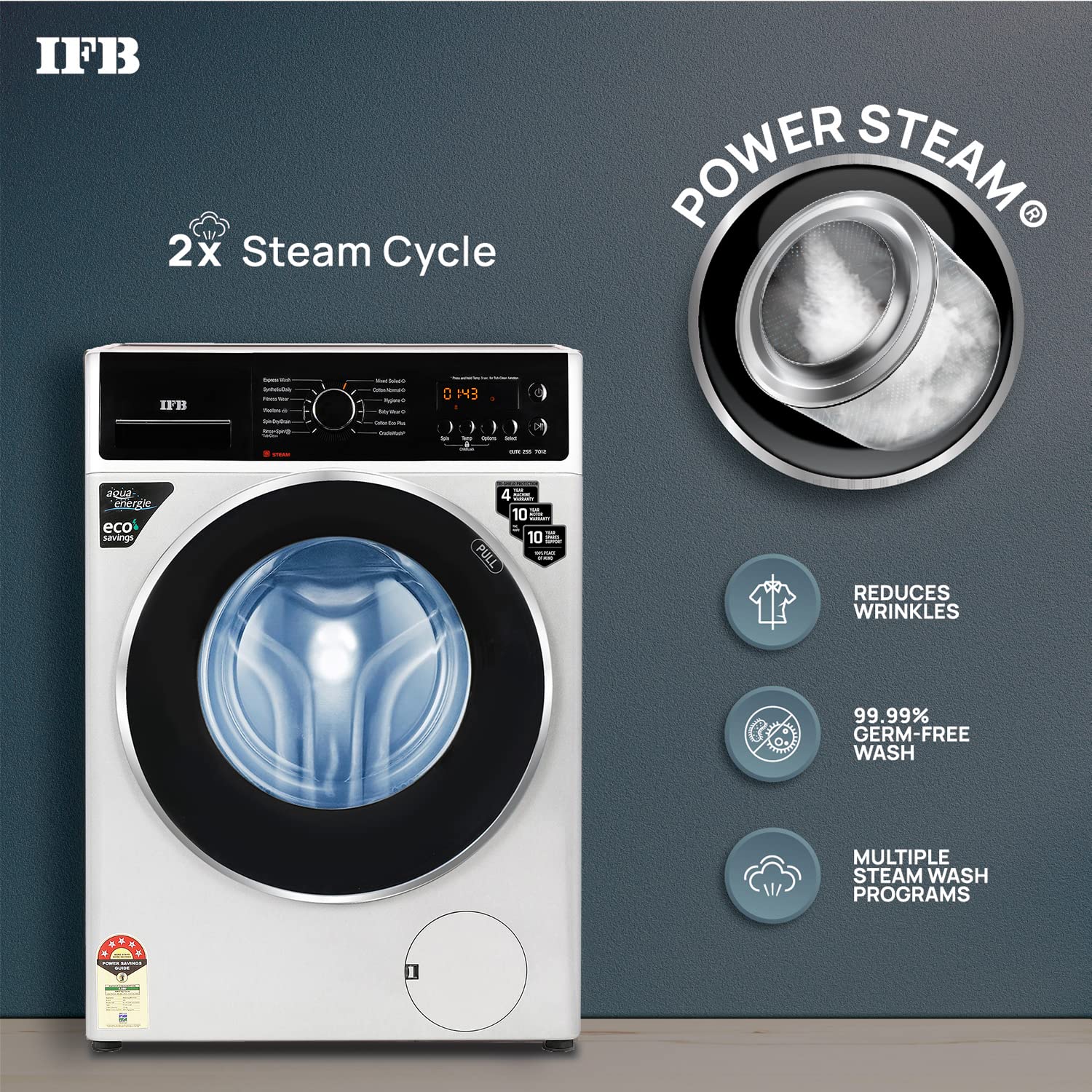 IFB Elite ZSS Front Load Washing Machine 7 kg 1200 RPM Silver