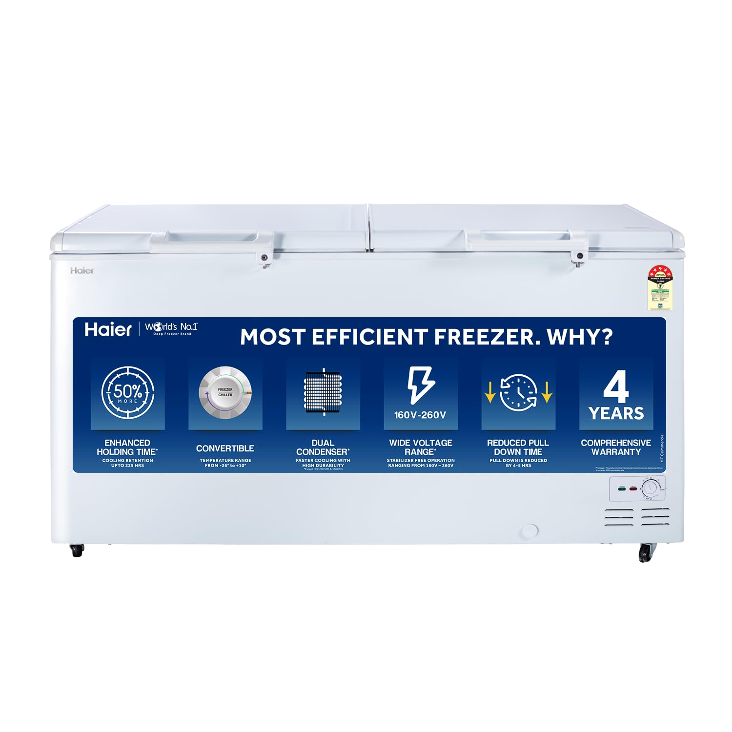 Haier 788 Ltr 5 Star Double Door Convertible Hard Top Deep Freezer