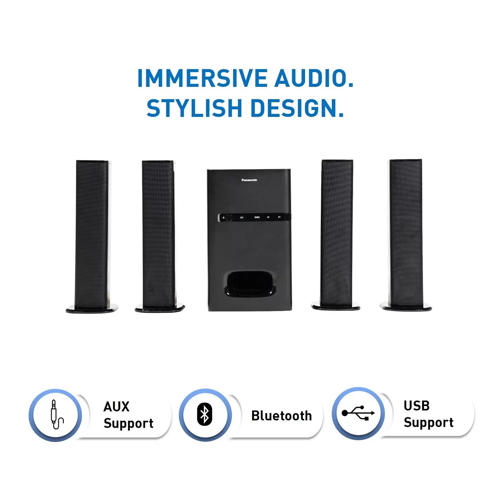 Panasonic ホームシアターオーディオ Panasonic SC-HT480GW-K Speaker System - High Power Home Audio